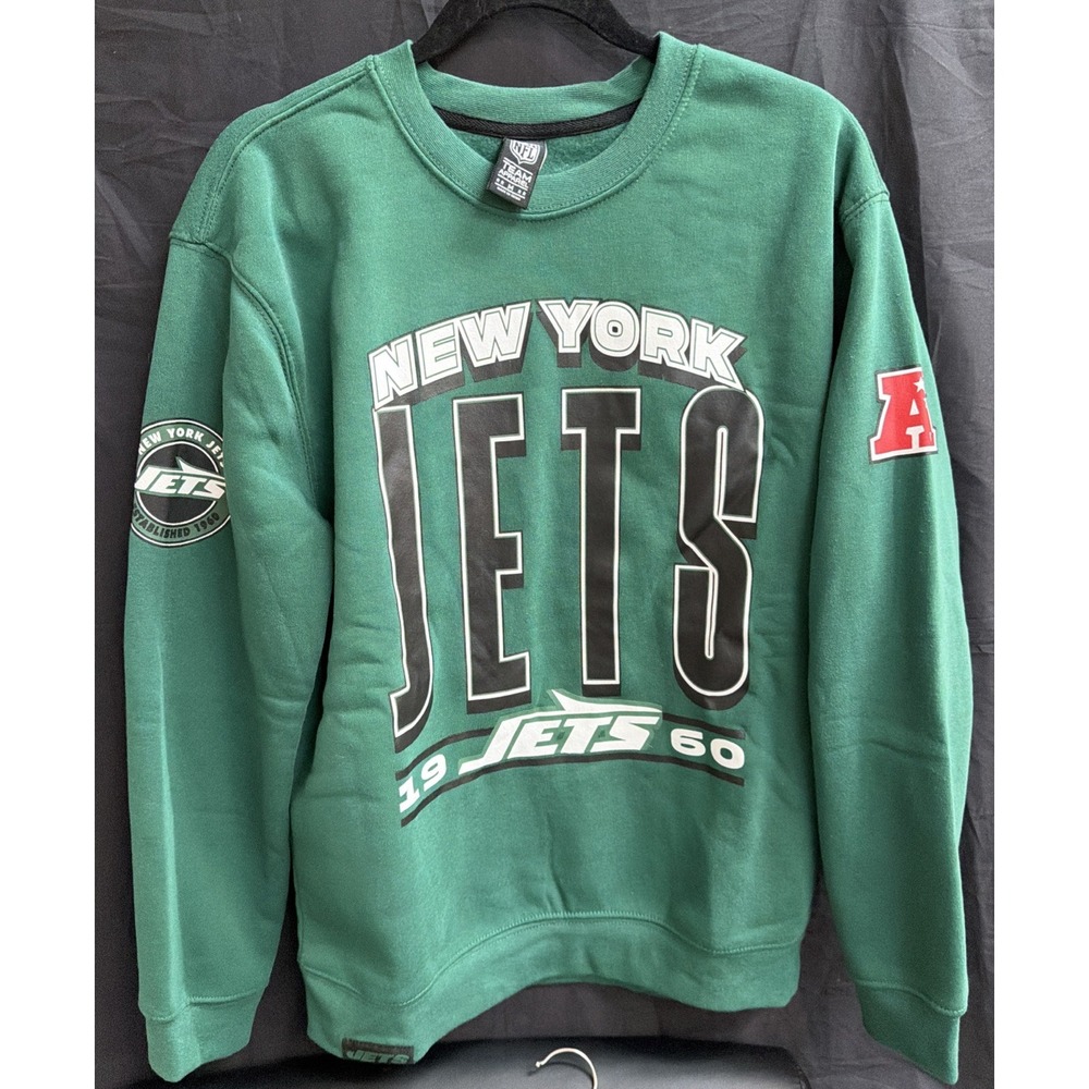 New York Jets Med. crewneck Sweatshirt, Green NFL Team Apparel New With Tags